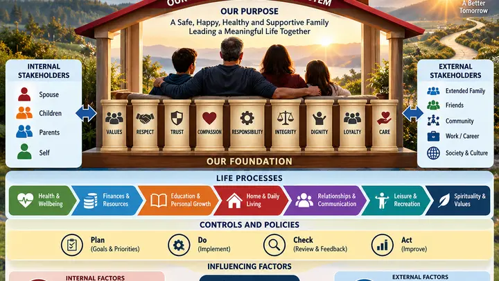 Framework to manage life and family as a management system